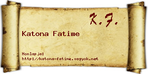 Katona Fatime névjegykártya